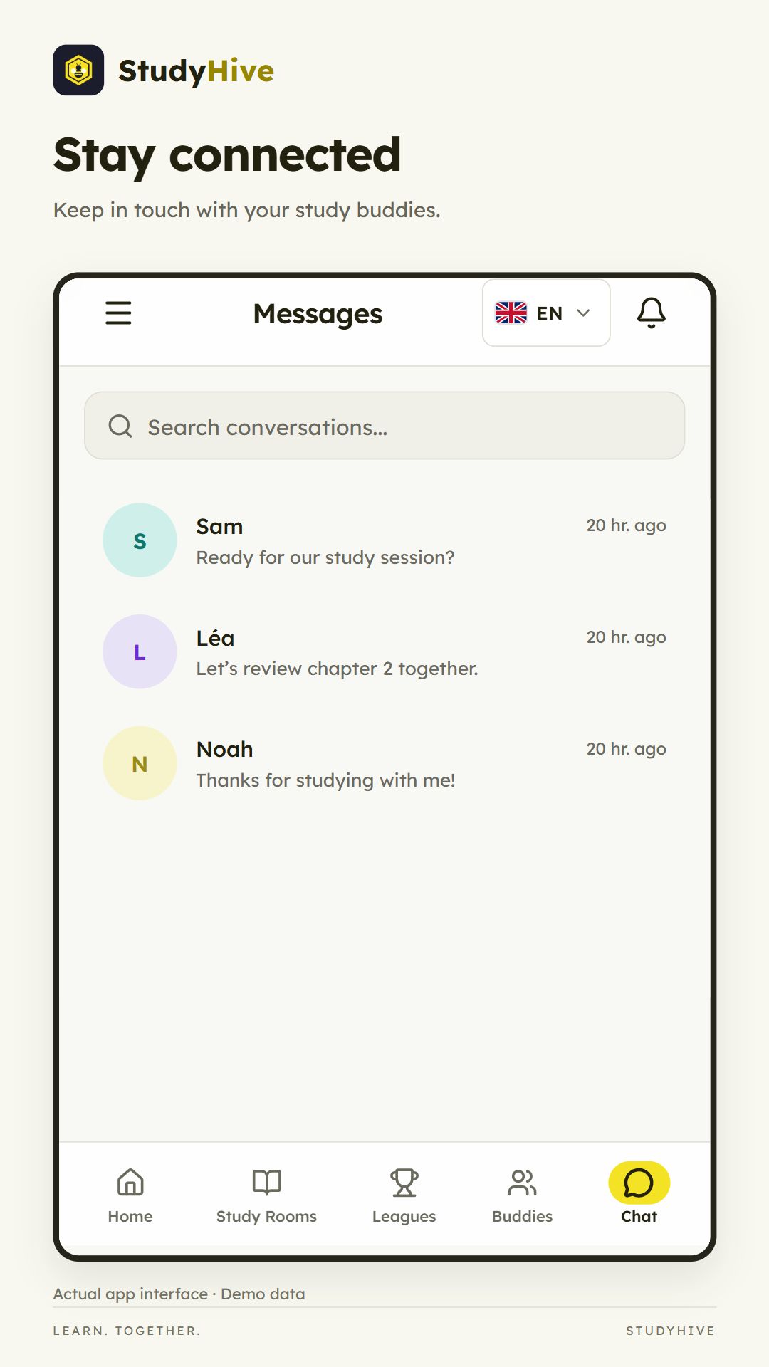 Messages between study partners