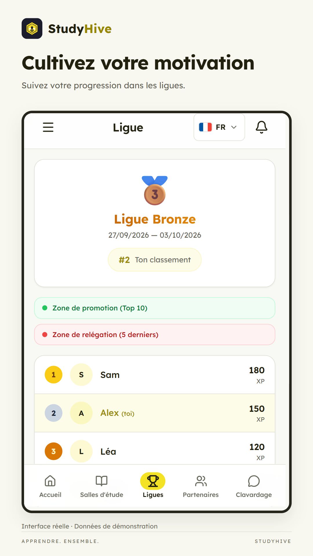 Écran des ligues